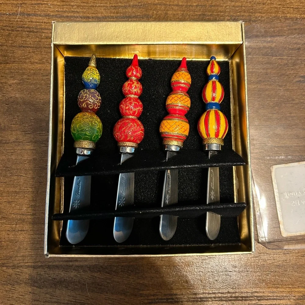 Christopher Radko Festive Home For The Holidays Multicolor Paté Knives Set of 4